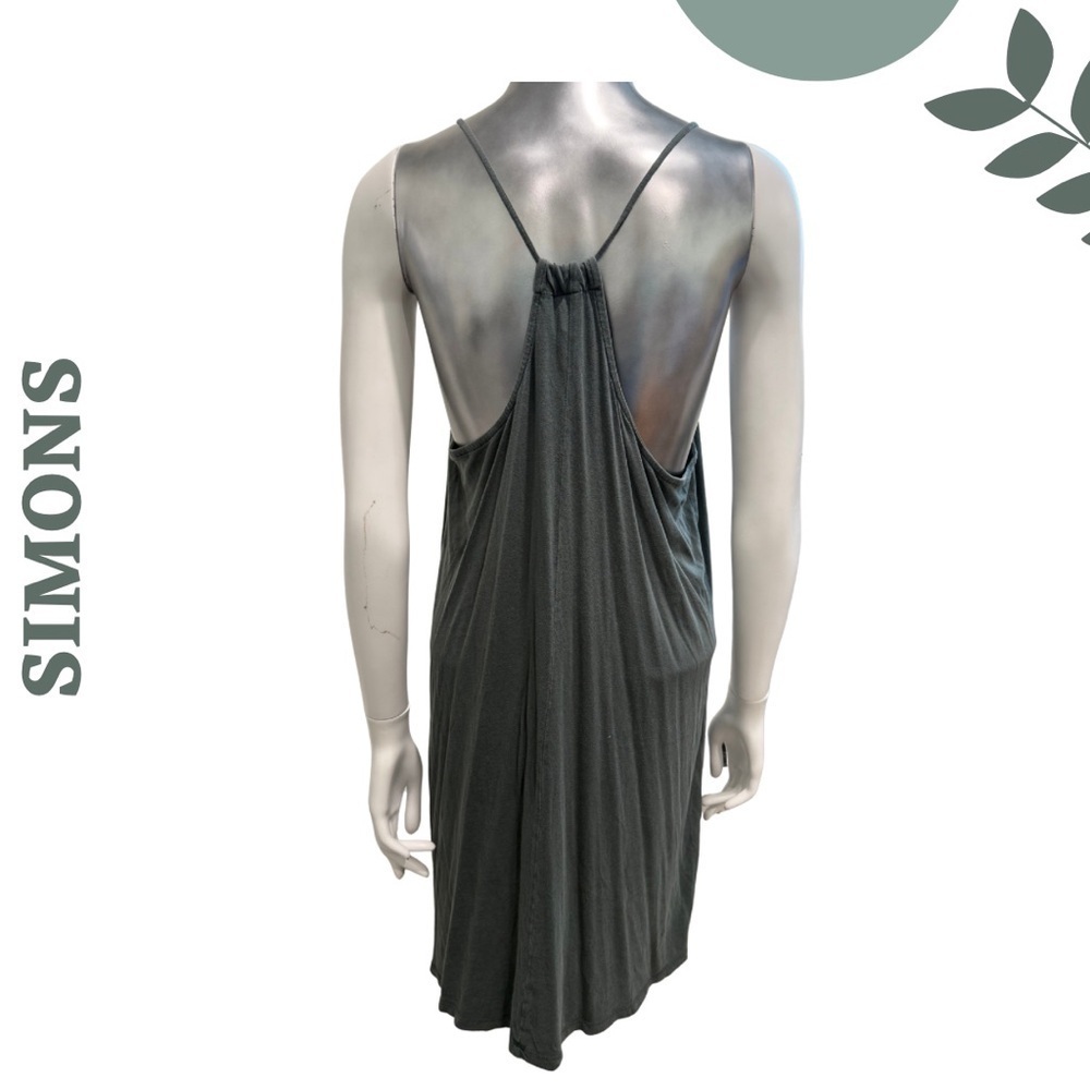 🛍️ SIMONS Vision Organic Cotton Modal Slip Dress – grey Green – Size M – Flowy - Picture 3 of 6